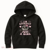 Im Literally Just A Girl Sad Hamster Meme Kids Hoodie thumb 0