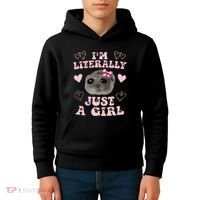 Im Literally Just A Girl Sad Hamster Meme Kids Hoodie thumb 4