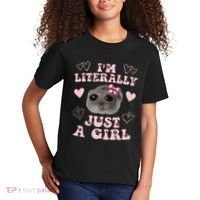 Im Literally Just A Girl Sad Hamster Meme Kids T-Shirt thumb 2