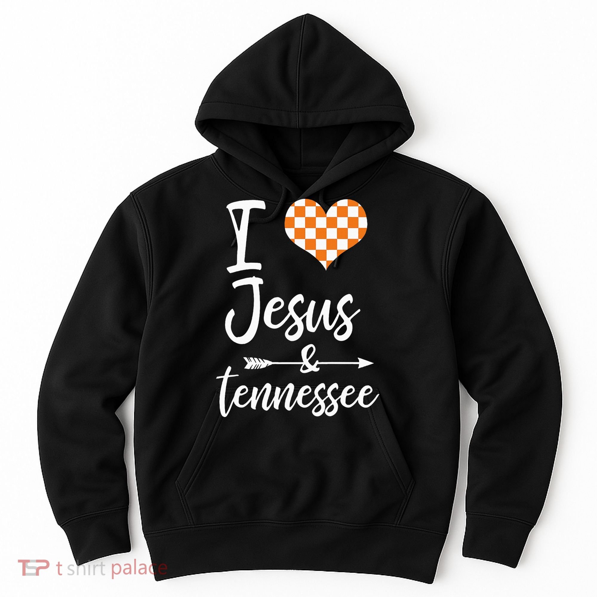 I Love Jesus And Tennessee Orange Heart Cute Fan Hoodie