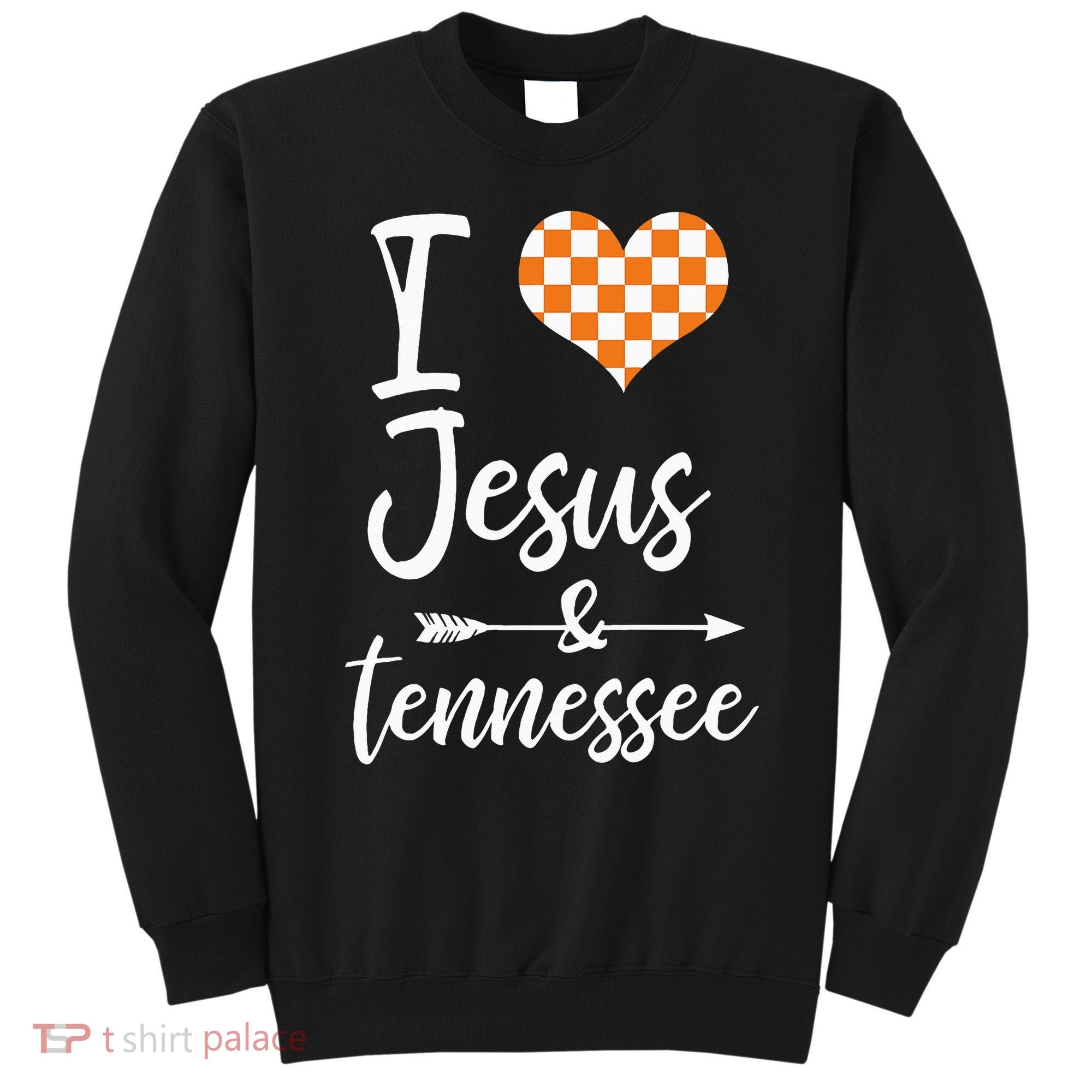 I Love Jesus And Tennessee Orange Heart Cute Fan Sweatshirt