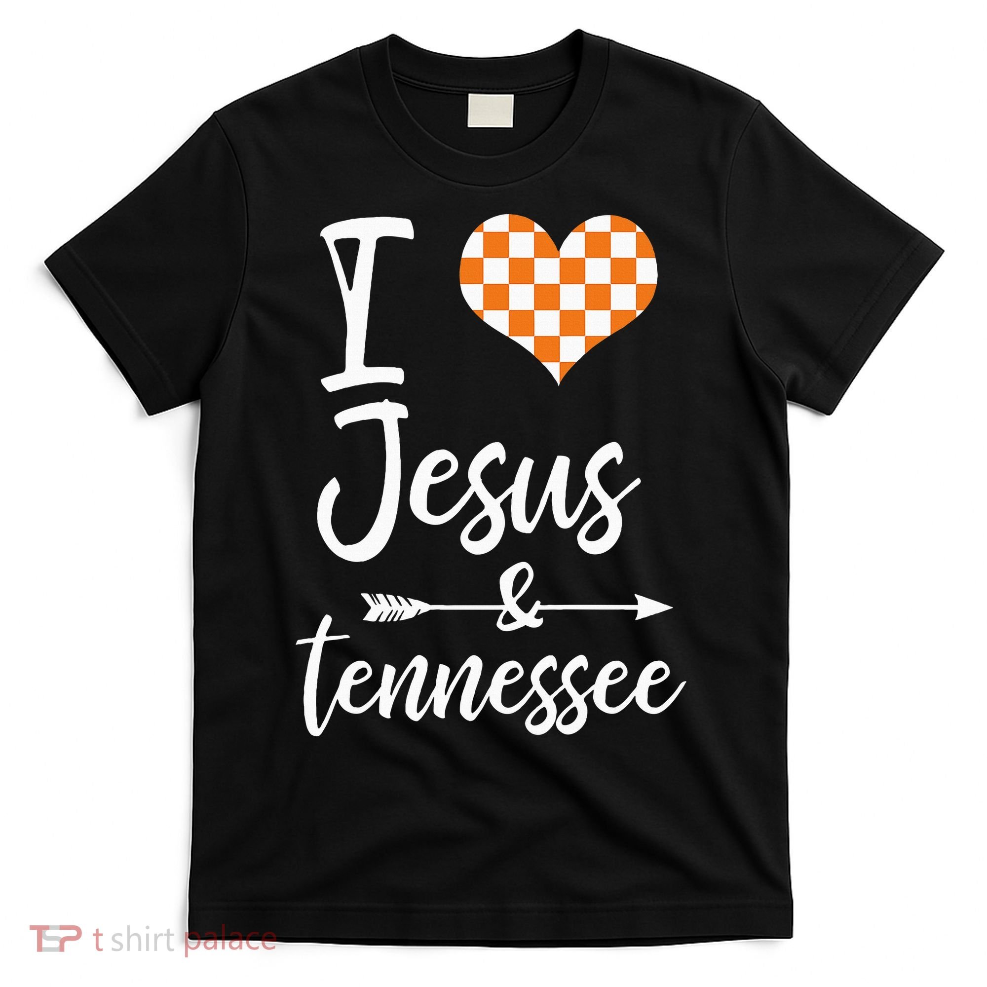 I Love Jesus And Tennessee Orange Heart Cute Fan T-Shirt