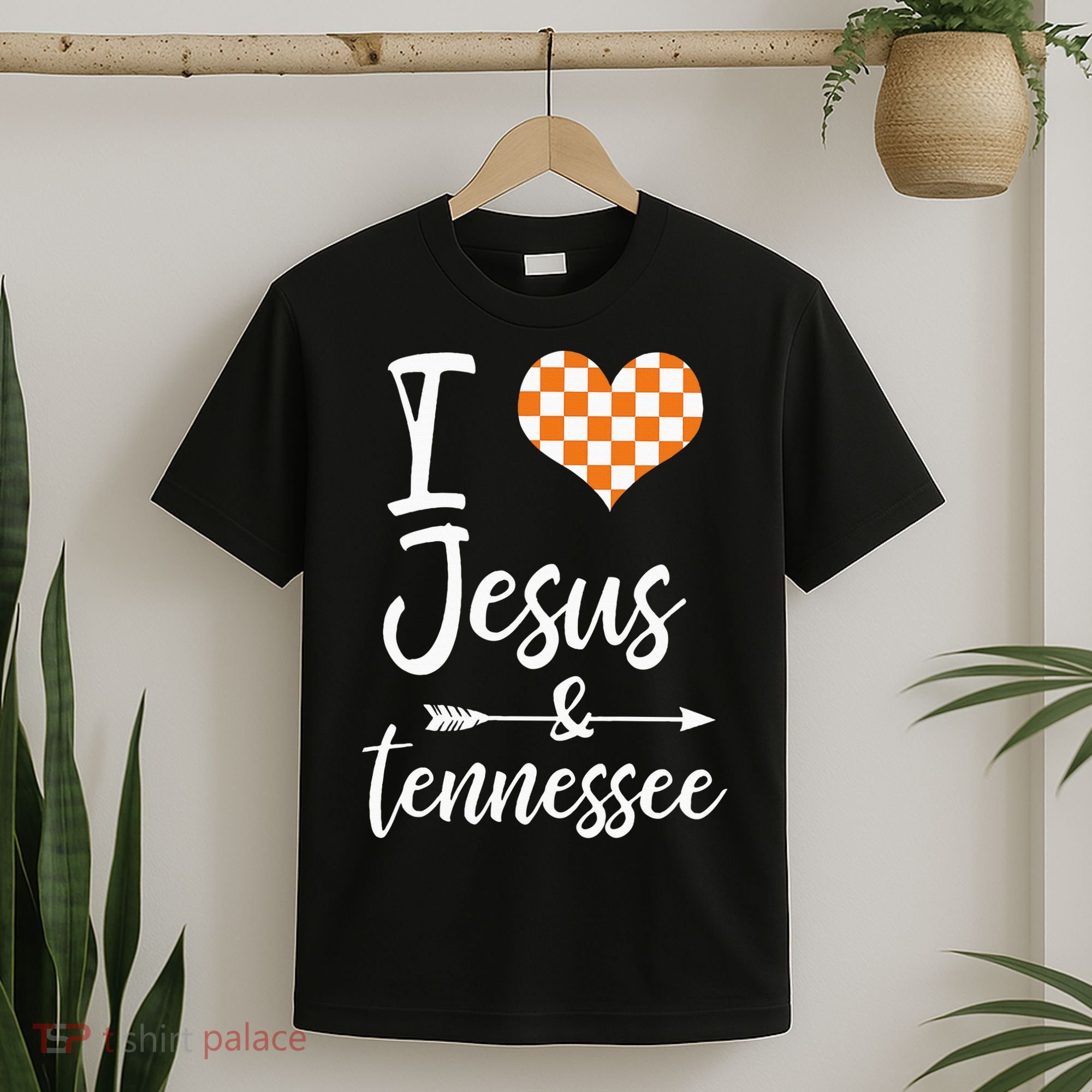 I Love Jesus And Tennessee Orange Heart Cute Fan T-Shirt