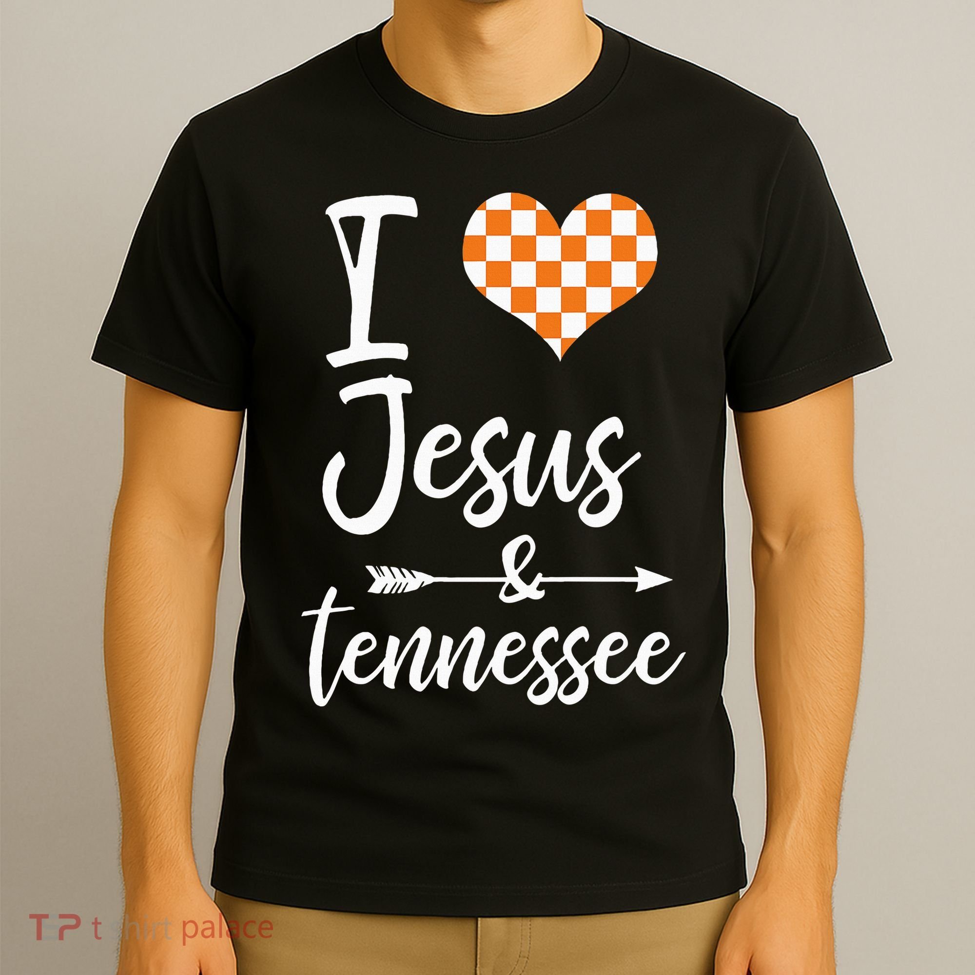 I Love Jesus And Tennessee Orange Heart Cute Fan T-Shirt