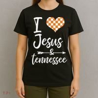 I Love Jesus And Tennessee Orange Heart Cute Fan T-Shirt thumb 4