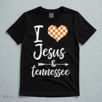 I Love Jesus And Tennessee Orange Heart Cute Fan T-Shirt thumb 5