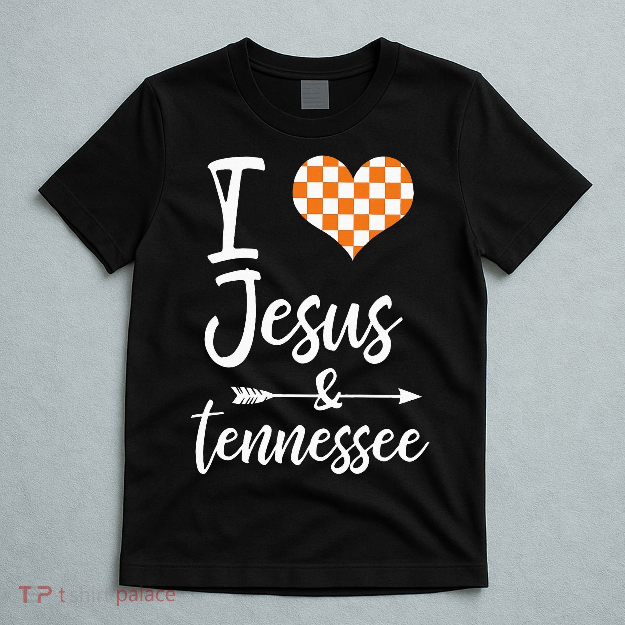 I Love Jesus And Tennessee Orange Heart Cute Fan T-Shirt