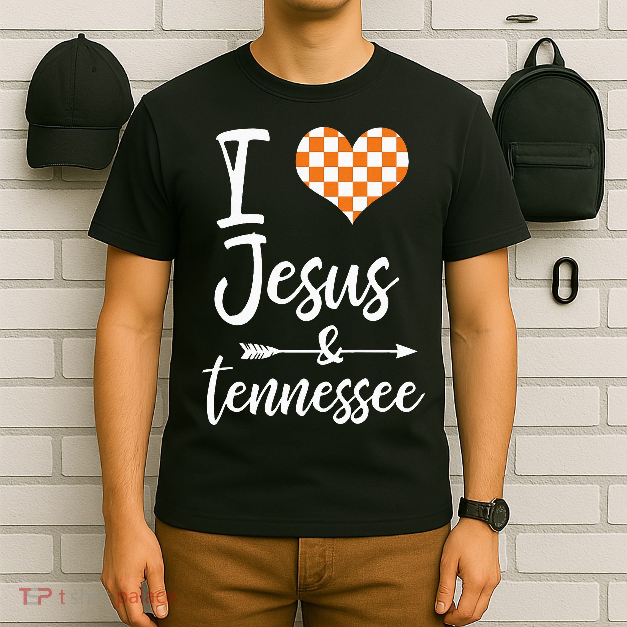 I Love Jesus And Tennessee Orange Heart Cute Fan T-Shirt