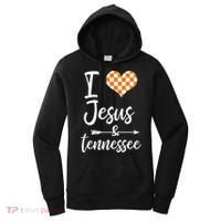 I Love Jesus And Tennessee Orange Heart Cute Fan Women's Hoodie thumb 0