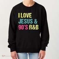 I Love Jesus And 90s R&B Rnb Music Lover Women's Sweatshirt thumb 0
