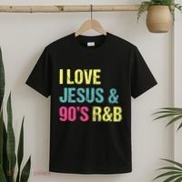 I Love Jesus And 90s R&B Rnb Music Lover T-Shirt thumb 2