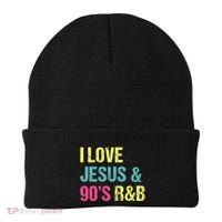 I Love Jesus And 90s R&B Rnb Music Lover Beanie thumb 0