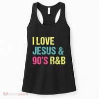 I Love Jesus And 90s R&B Rnb Music Lover Women's Tank Top thumb 0
