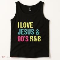 I Love Jesus And 90s R&B Rnb Music Lover Tank Top thumb 2
