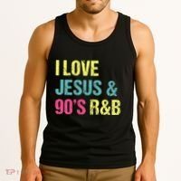 I Love Jesus And 90s R&B Rnb Music Lover Tank Top thumb 3
