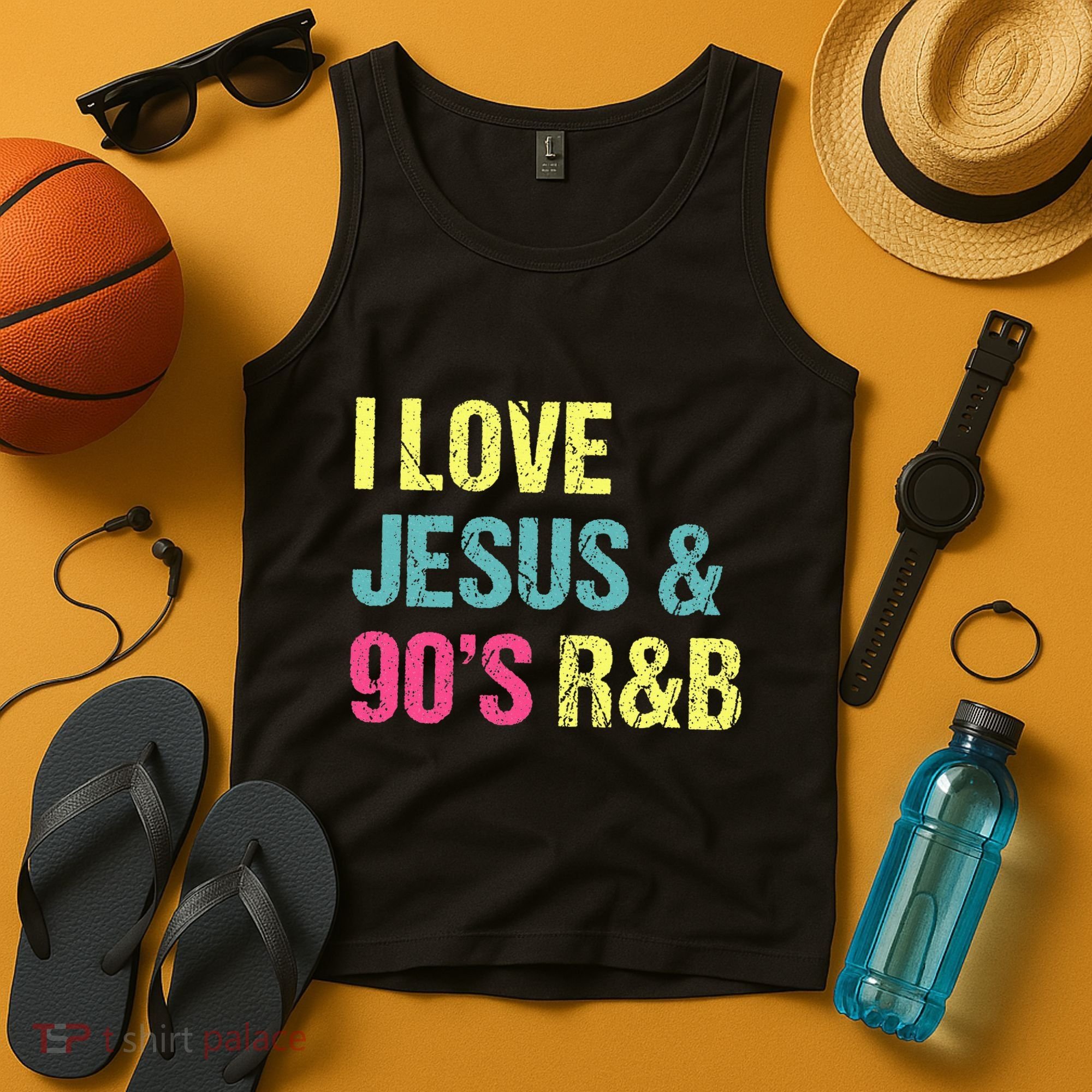 I Love Jesus And 90s R&B Rnb Music Lover Tank Top
