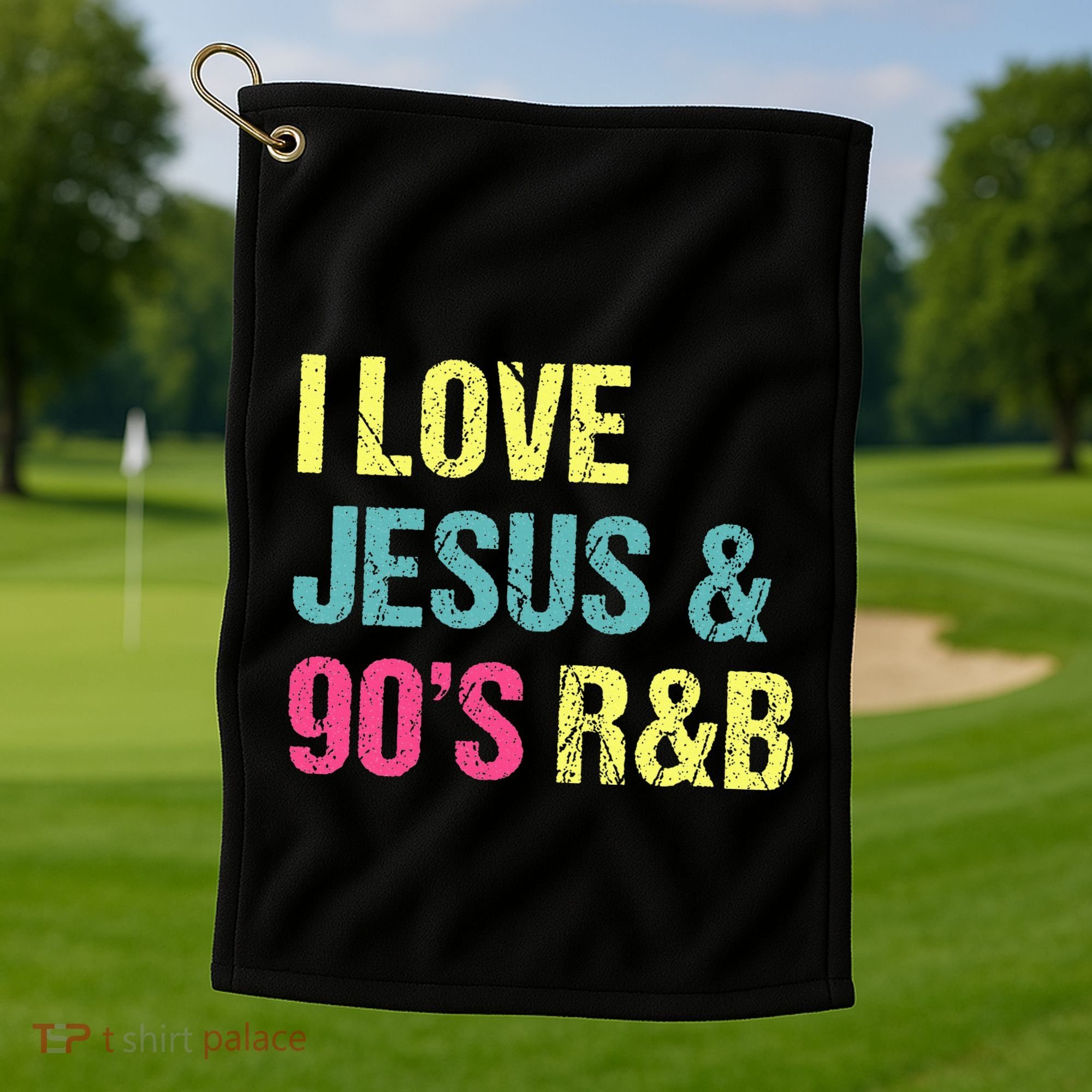 I Love Jesus And 90s R&B Rnb Music Lover Golf Towel