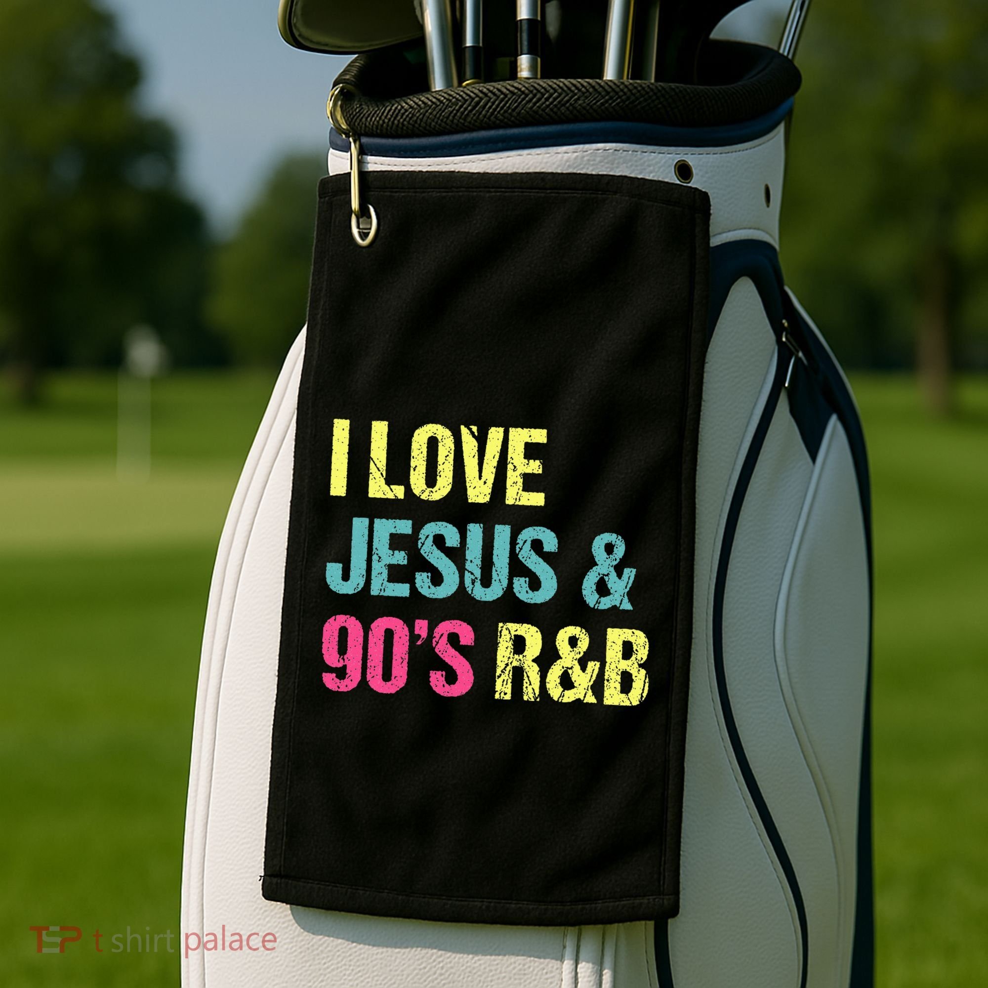 I Love Jesus And 90s R&B Rnb Music Lover Golf Towel