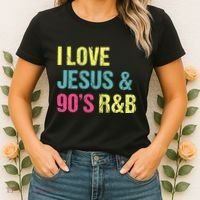 I Love Jesus And 90s R&B Rnb Music Lover Women's T-Shirt thumb 2