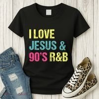 I Love Jesus And 90s R&B Rnb Music Lover Women's T-Shirt thumb 3