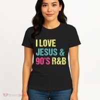I Love Jesus And 90s R&B Rnb Music Lover Women's T-Shirt thumb 4