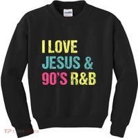 I Love Jesus And 90s R&B Rnb Music Lover Kids Sweatshirt thumb 0