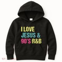 I Love Jesus And 90s R&B Rnb Music Lover Kids Hoodie thumb 0