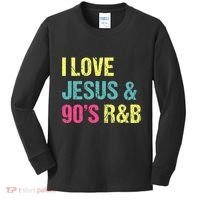 I Love Jesus And 90s R&B Rnb Music Lover Kids Long Sleeve Shirt thumb 0