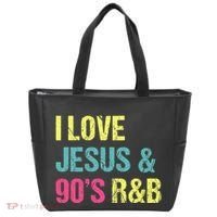 I Love Jesus And 90s R&B Rnb Music Lover Tote Bag thumb 0