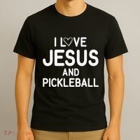 I Love Jesus And Pickleball Funny Jokes Sarcastic T-Shirt thumb 3