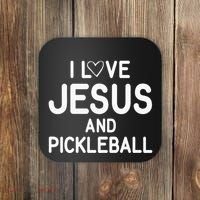I Love Jesus And Pickleball Funny Jokes Sarcastic Coaster thumb 0