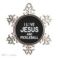 I Love Jesus And Pickleball Funny Jokes Sarcastic Ornament thumb 0