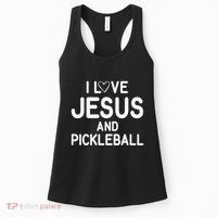 I Love Jesus And Pickleball Funny Jokes Sarcastic Women's Tank Top thumb 0