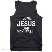 I Love Jesus And Pickleball Funny Jokes Sarcastic Tank Top thumb 0