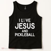 I Love Jesus And Pickleball Funny Jokes Sarcastic Tank Top thumb 2