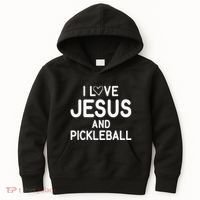 I Love Jesus And Pickleball Funny Jokes Sarcastic Kids Hoodie thumb 0