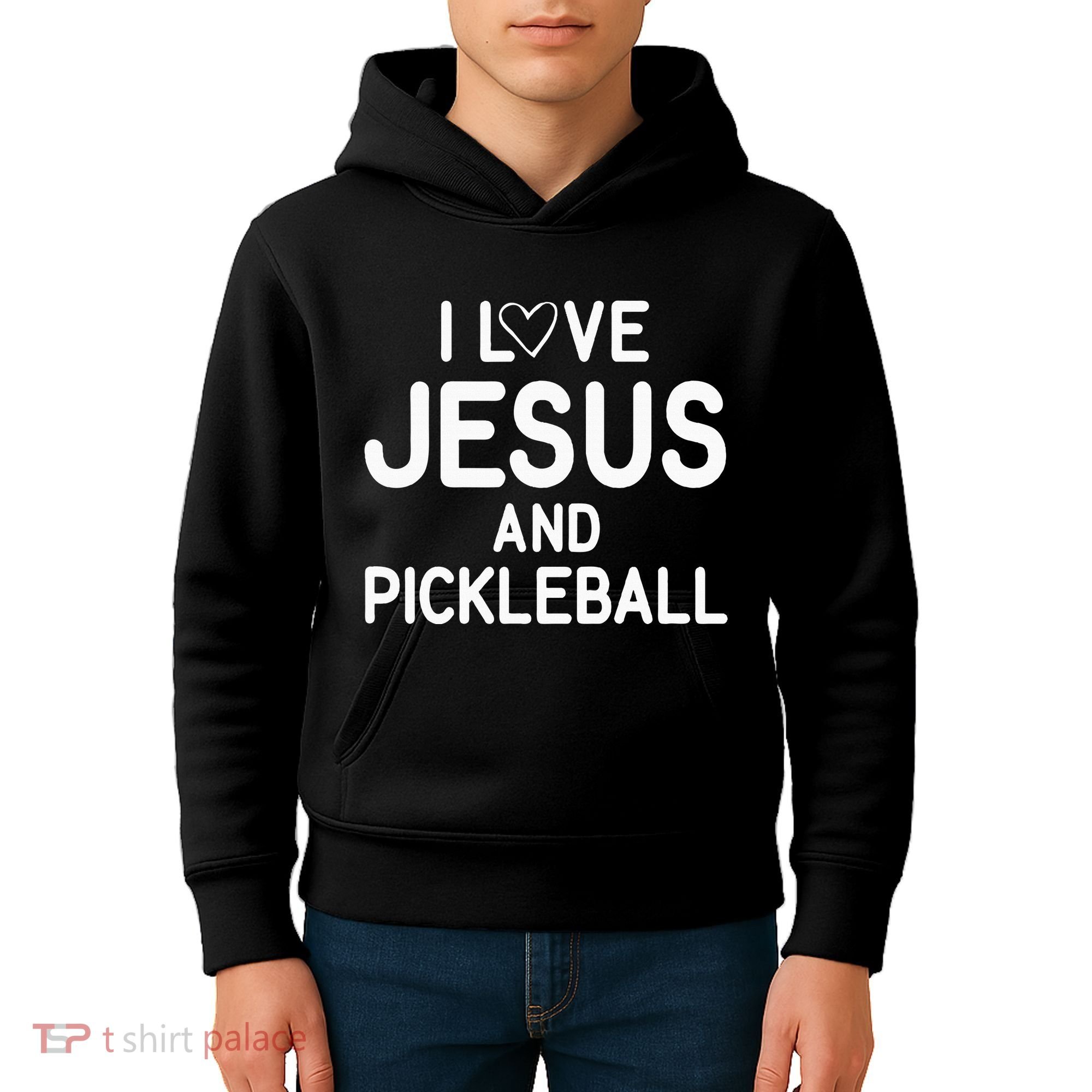 I Love Jesus And Pickleball Funny Jokes Sarcastic Kids Hoodie