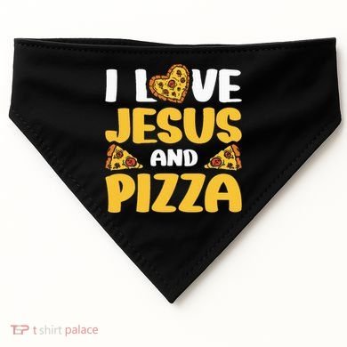 I Love Jesus And Pizza USA-Made Doggie Bandana