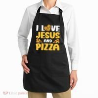 I Love Jesus And Pizza Apron thumb 2