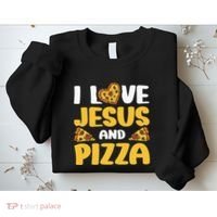 I Love Jesus And Pizza Sweatshirt thumb 2