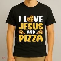I Love Jesus And Pizza T-Shirt thumb 3