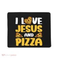 I Love Jesus And Pizza Mousepad thumb 0