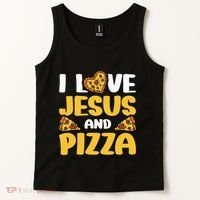 I Love Jesus And Pizza Tank Top thumb 2