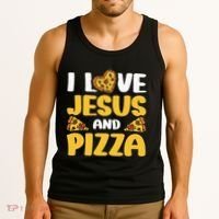 I Love Jesus And Pizza Tank Top thumb 3