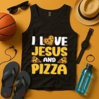 I Love Jesus And Pizza Tank Top thumb 4