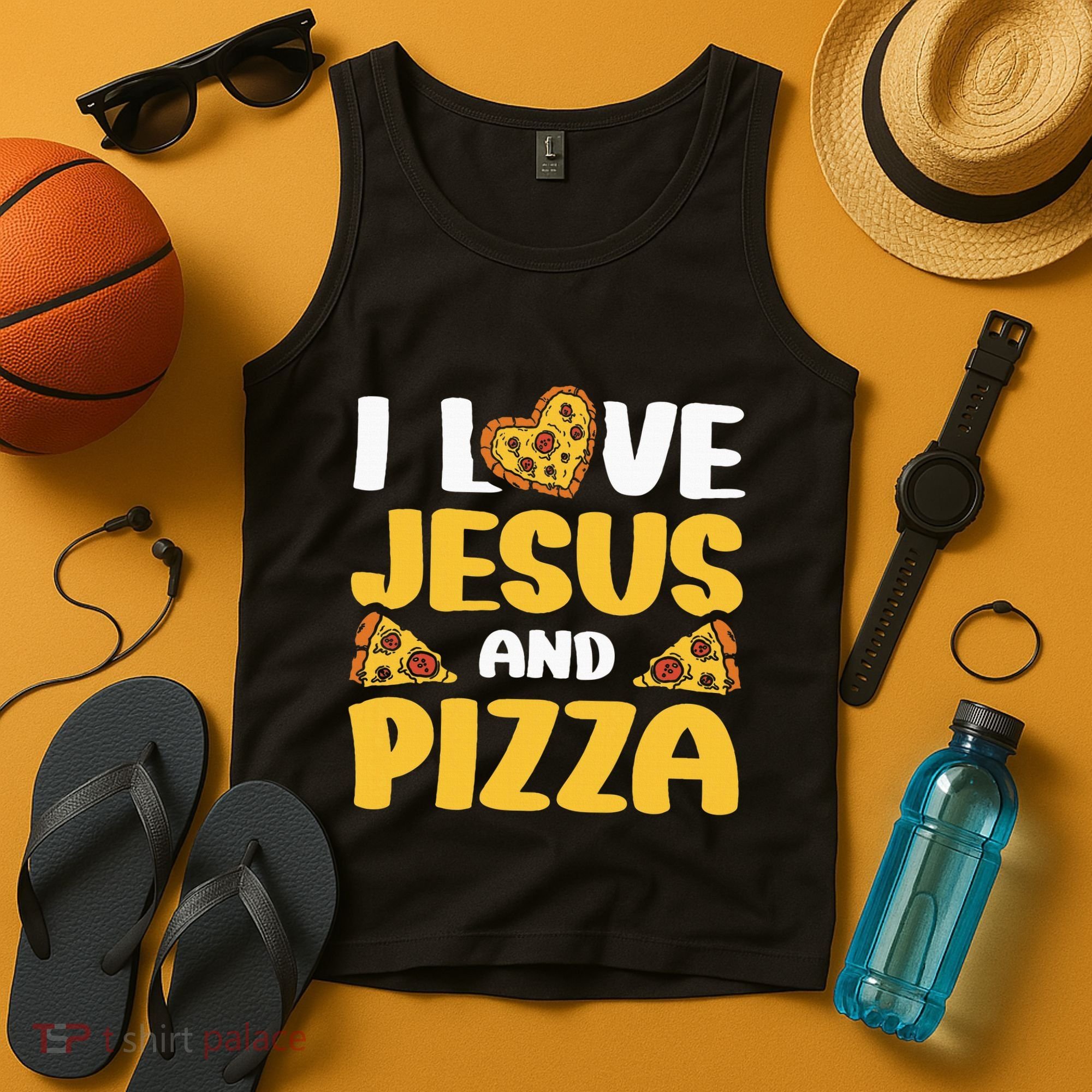 I Love Jesus And Pizza Tank Top