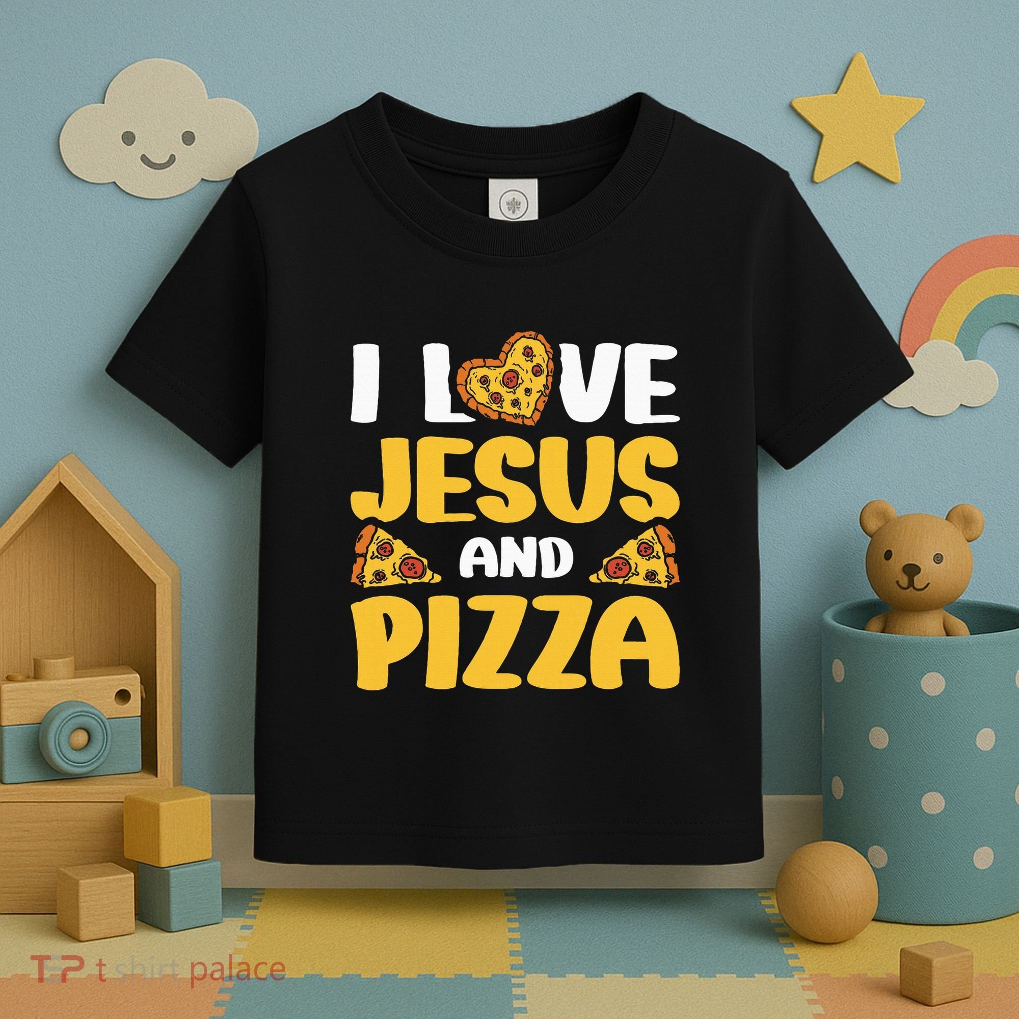 I Love Jesus And Pizza Toddler T-Shirt