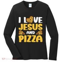I Love Jesus And Pizza Women's Long Sleeve Shirt thumb 0