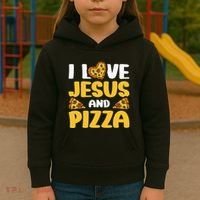 I Love Jesus And Pizza Kids Hoodie thumb 3