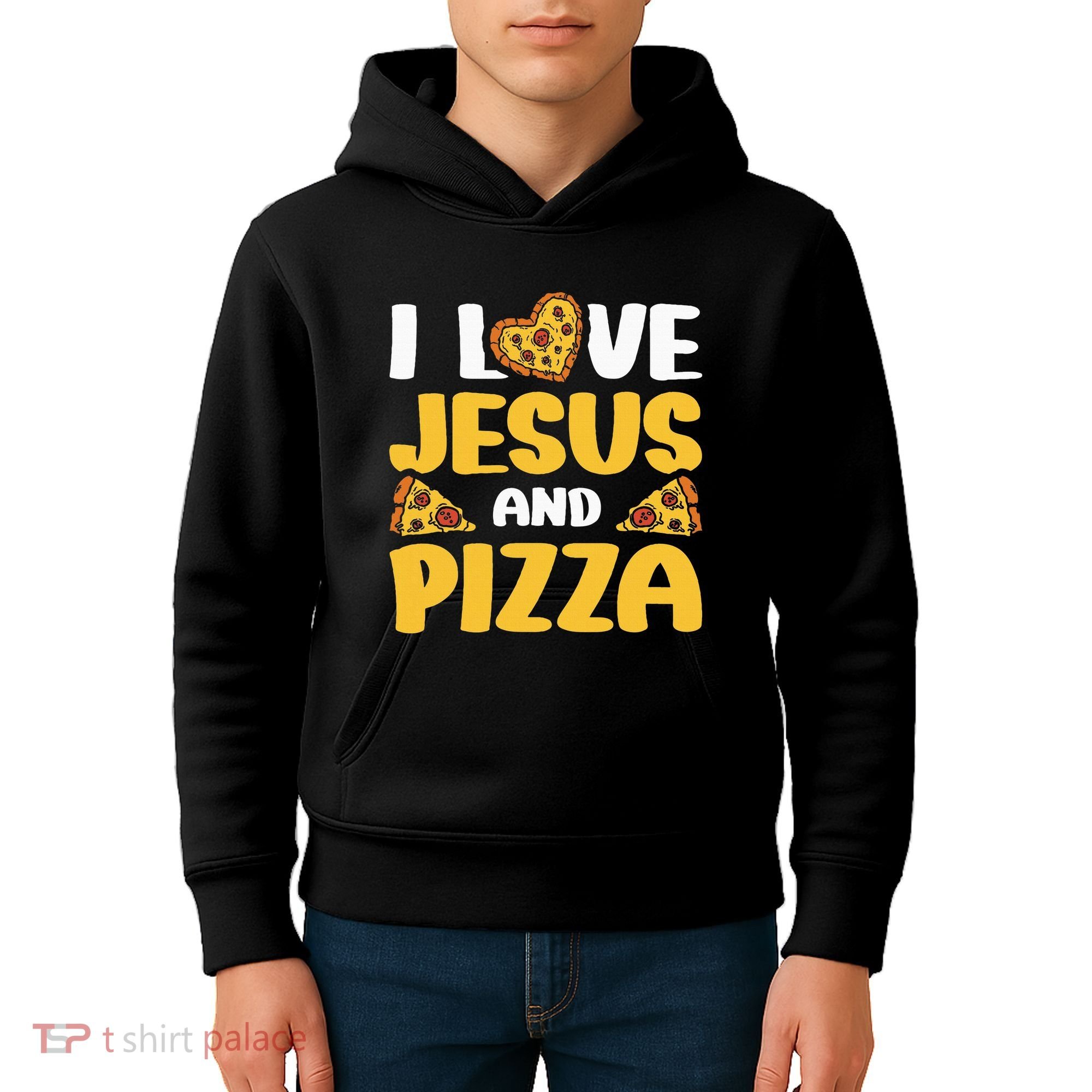 I Love Jesus And Pizza Kids Hoodie